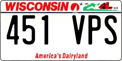 WI license plate 451VPS