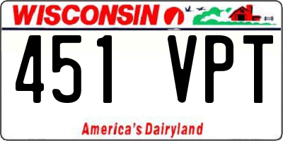 WI license plate 451VPT