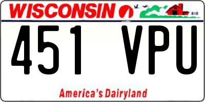 WI license plate 451VPU