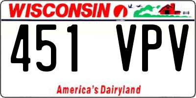 WI license plate 451VPV
