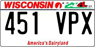 WI license plate 451VPX