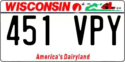 WI license plate 451VPY