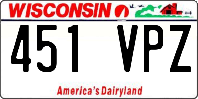 WI license plate 451VPZ