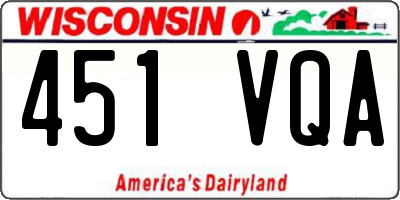 WI license plate 451VQA