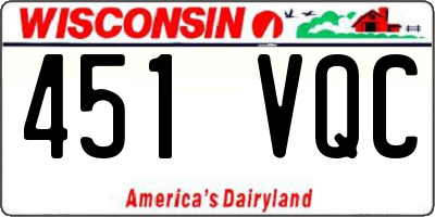 WI license plate 451VQC