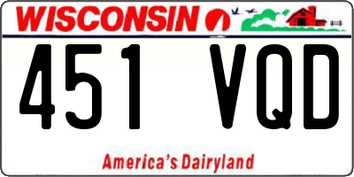 WI license plate 451VQD
