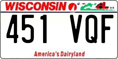 WI license plate 451VQF