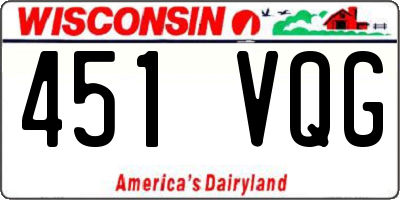 WI license plate 451VQG