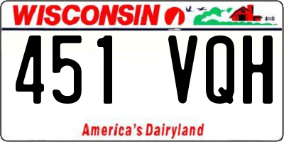 WI license plate 451VQH