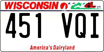 WI license plate 451VQI