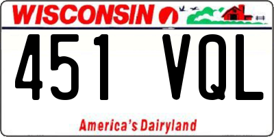 WI license plate 451VQL