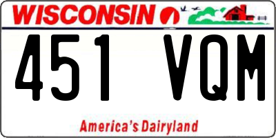 WI license plate 451VQM
