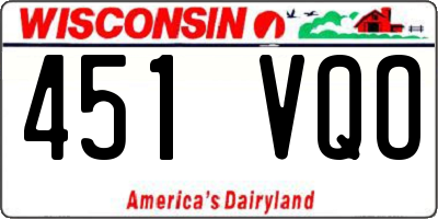 WI license plate 451VQO