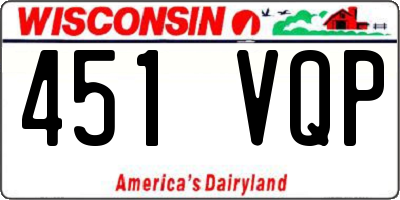 WI license plate 451VQP