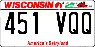 WI license plate 451VQQ