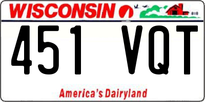 WI license plate 451VQT