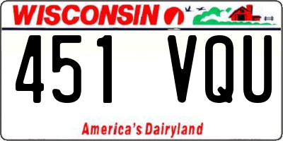 WI license plate 451VQU