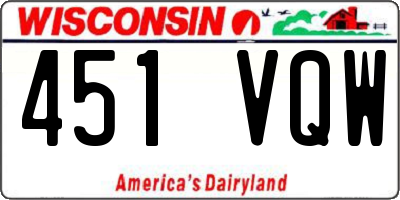WI license plate 451VQW