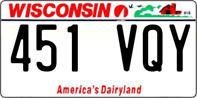 WI license plate 451VQY