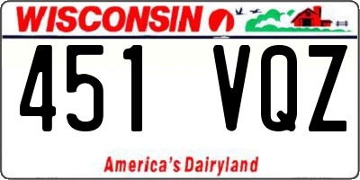 WI license plate 451VQZ