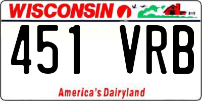 WI license plate 451VRB
