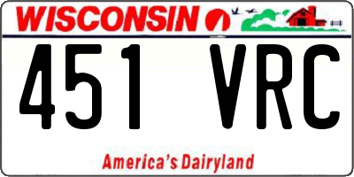 WI license plate 451VRC