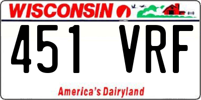 WI license plate 451VRF