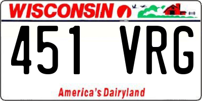 WI license plate 451VRG
