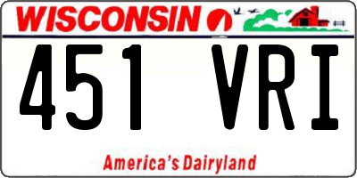 WI license plate 451VRI