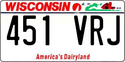 WI license plate 451VRJ