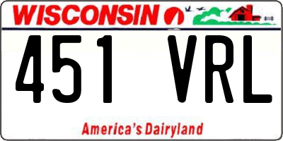 WI license plate 451VRL