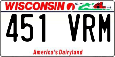 WI license plate 451VRM