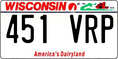 WI license plate 451VRP