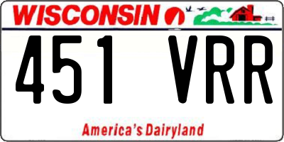 WI license plate 451VRR