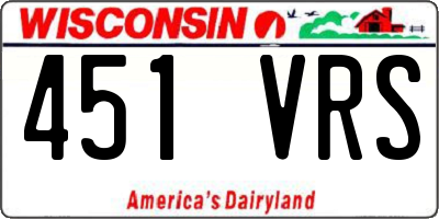 WI license plate 451VRS