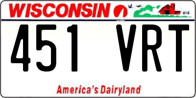WI license plate 451VRT
