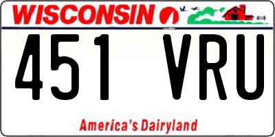 WI license plate 451VRU