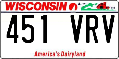 WI license plate 451VRV