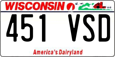 WI license plate 451VSD