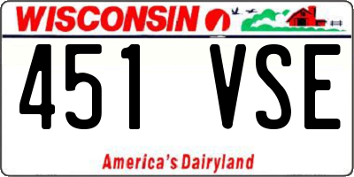 WI license plate 451VSE