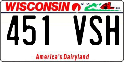 WI license plate 451VSH