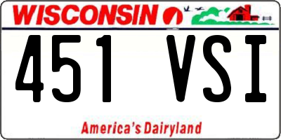 WI license plate 451VSI