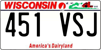 WI license plate 451VSJ