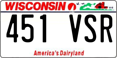 WI license plate 451VSR