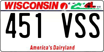 WI license plate 451VSS