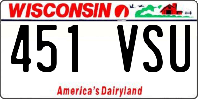 WI license plate 451VSU