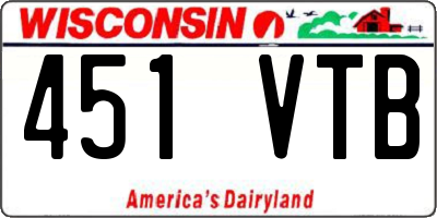 WI license plate 451VTB