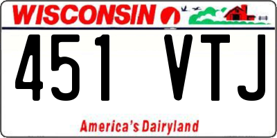 WI license plate 451VTJ