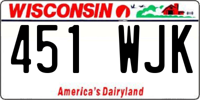 WI license plate 451WJK
