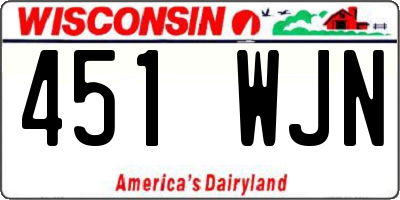 WI license plate 451WJN